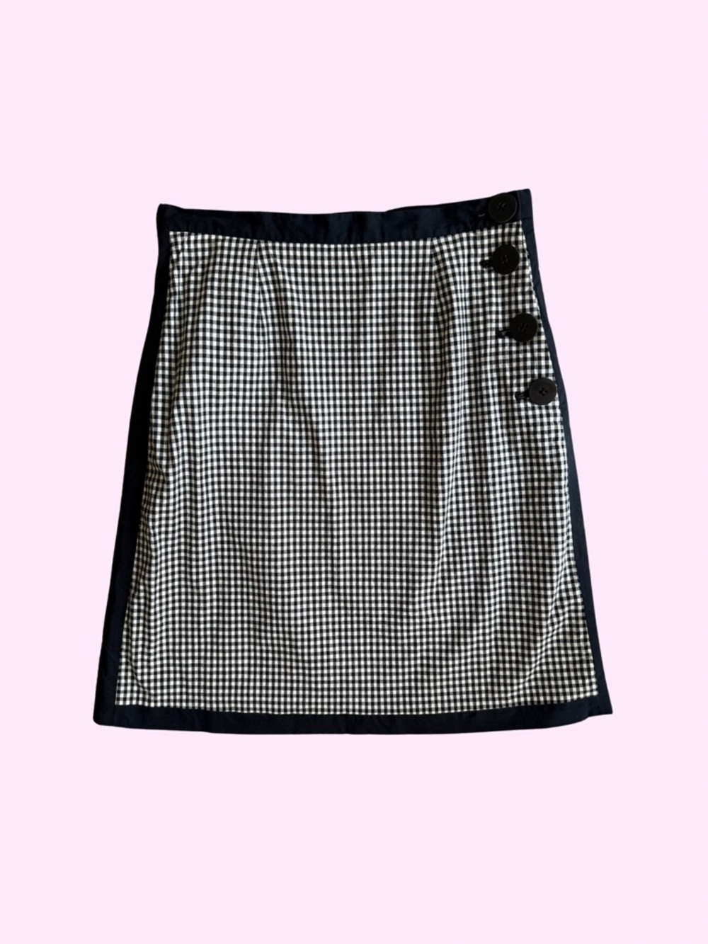 Grace Elements Black White Gingham Cotton Pencil Skirt Petite 4P Japan